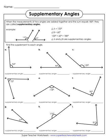 Supplementary Angles - Supplementary Angles Supplementary Angles - Supplementary Angles