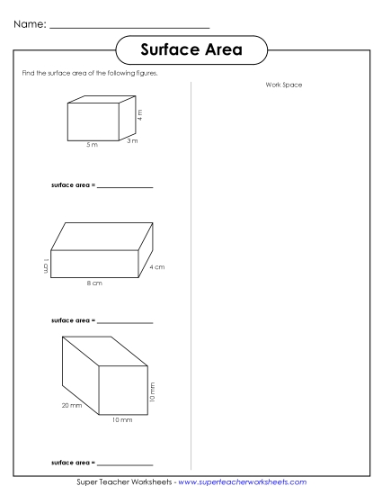 Level: Basic (Rectangular Prisms & Cubes Only) - Surface Area (Basic) Level: Basic (Rectangular Prisms & Cubes Only) - Surface Area (Basic)