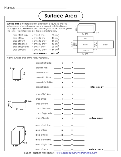 Level: Basic (Rectangular Prisms & Cubes Only) - Surface Area: Introduction