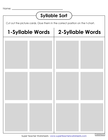 Phonics Worksheets - Syllable Sort: Halloween