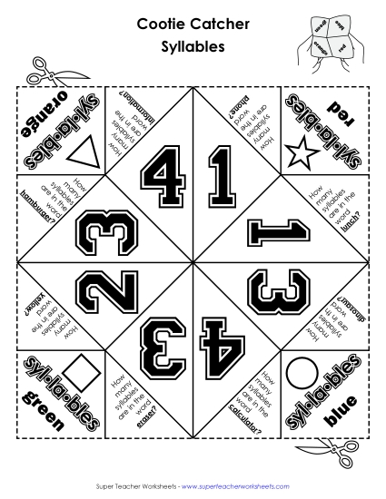 Language Arts - Syllables Game