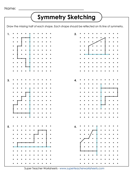 Symmetry Reflections (Dotted Graph Paper)