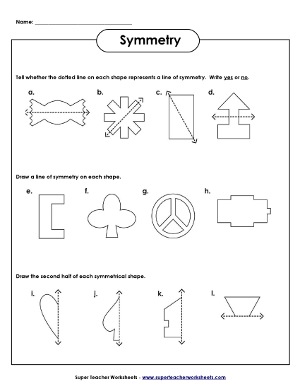 Symmetry Worksheet