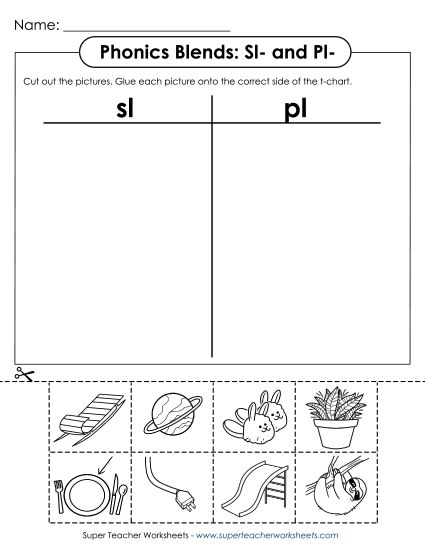 Cut-and-Glue Activities - T-Chart: Sl- and Pl- Cut-and-Glue Activities - T-Chart: Sl- and Pl-
