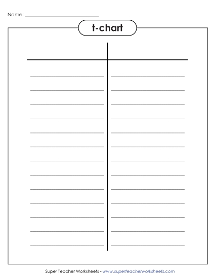 T-Charts - T-chart with lines