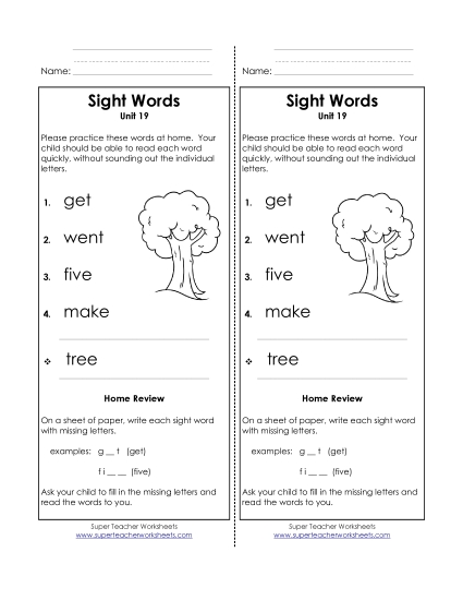 Word List - Take-Home List (Unit 19) Word List - Take-Home List (Unit 19)