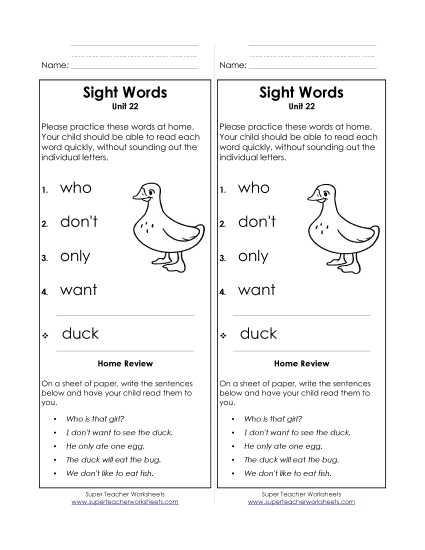 Word List - Take-Home List (Unit 22) Word List - Take-Home List (Unit 22)