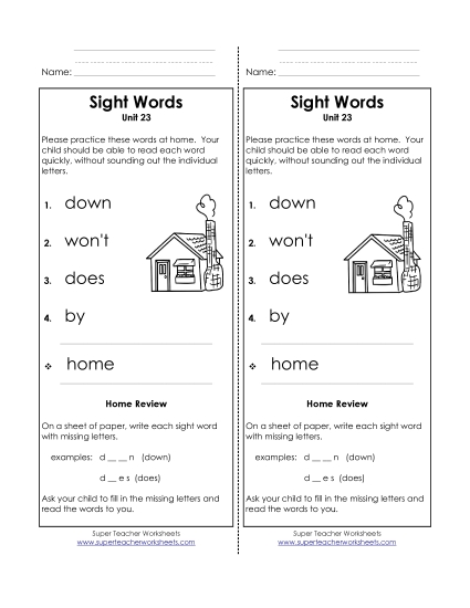 Word List - Take-Home List (Unit 23) Word List - Take-Home List (Unit 23)