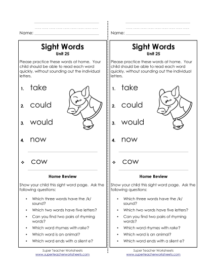 Word List - Take-Home List (Unit 25) Word List - Take-Home List (Unit 25)