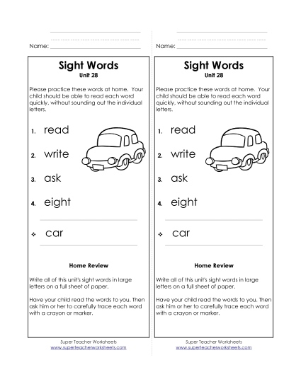 Word List - Take-Home List (Unit 28) Word List - Take-Home List (Unit 28)