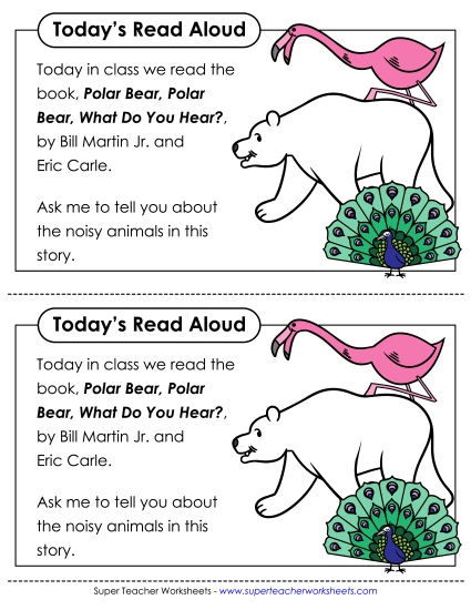 Parent Note - Take Home Note: Polar Bear, Polar Bear Parent Note - Take Home Note: Polar Bear, Polar Bear