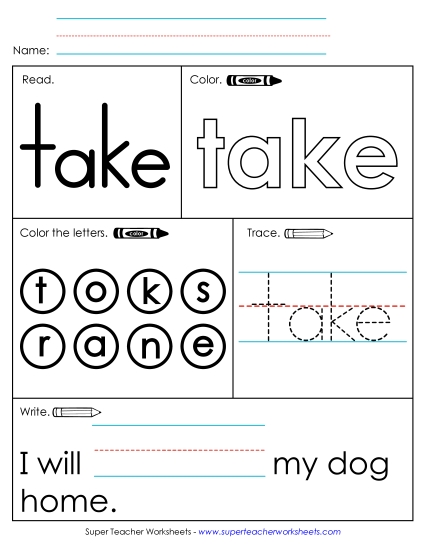 Individual Sight Words - Take (Sight Word) Individual Sight Words - Take (Sight Word)
