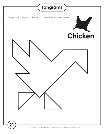 Tangram Puzzles - Tangram Puzzles #21-25 Tangram Puzzles - Tangram Puzzles #21-25