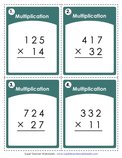 Task Cards - Task Cards (3-Digit Times 2-Digit) Task Cards - Task Cards (3-Digit Times 2-Digit)