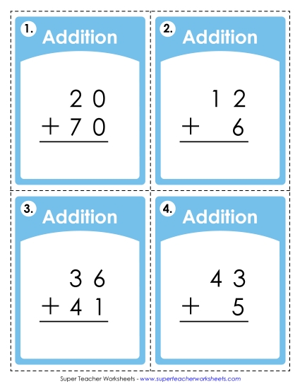 Math Games and Task Cards - Task Cards (Addition - No Regrouping) Math Games and Task Cards - Task Cards (Addition - No Regrouping)