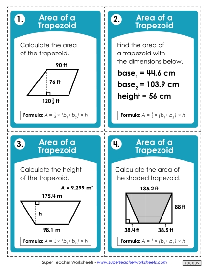 Level: Advanced Includes Decimals & Fractions - Task Cards: Area of Trapezoids (Advanced) Level: Advanced Includes Decimals & Fractions - Task Cards: Area of Trapezoids (Advanced)