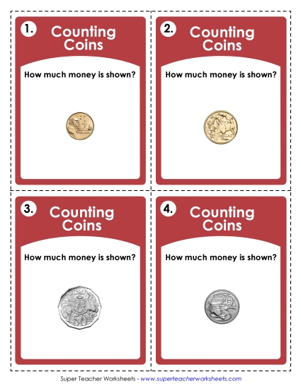Mixed Coins (Level: Basic) - Task Cards: Australian Money (Basic Level) Mixed Coins (Level: Basic) - Task Cards: Australian Money (Basic Level)