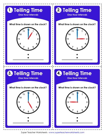 Task Cards & Games - Task Cards: Clocks (Hours)