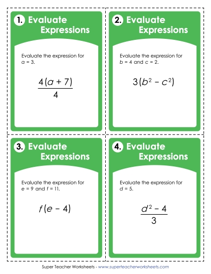 Intermediate Level: Exponents & Parentheses - Task Cards (Intermediate) Intermediate Level: Exponents & Parentheses - Task Cards (Intermediate)