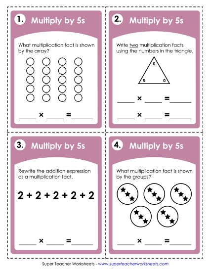 Multiplication by 5s Only - Task Cards: Multiplying by 5s
