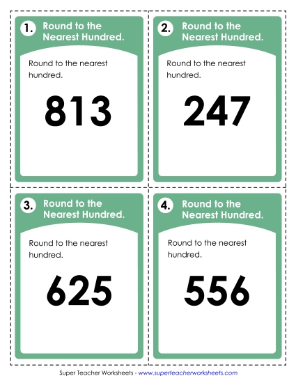 Nearest Hundred (3-Digit Numbers Only) - Task Cards: Rounding to the Nearest Hundred Nearest Hundred (3-Digit Numbers Only) - Task Cards: Rounding to the Nearest Hundred