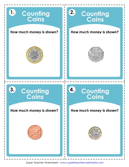 Modern Coins - Task Cards: UK Pounds (Basic Level) Modern Coins - Task Cards: UK Pounds (Basic Level)