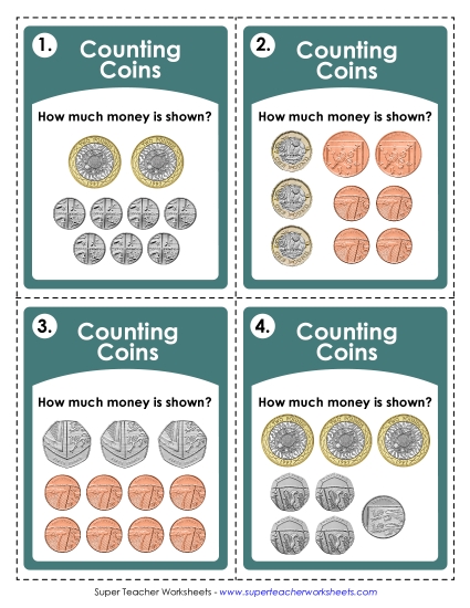Modern Coins - Task Cards: UK Pounds (Intermediate Level) Modern Coins - Task Cards: UK Pounds (Intermediate Level)