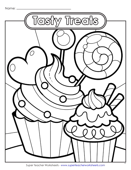 Basic Pictures (For Younger Students) - Tasty Treats (Printable PDF Worksheet)