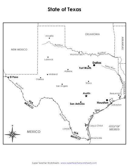 Maps - Texas Map (Labeled) Maps - Texas Map (Labeled)