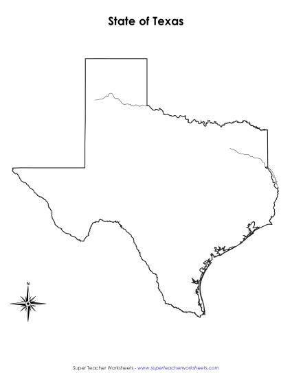 Maps - Texas Map (No Bordering States) Maps - Texas Map (No Bordering States)