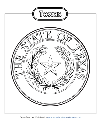 Flags & Seals - Texas State Seal (Black & White)