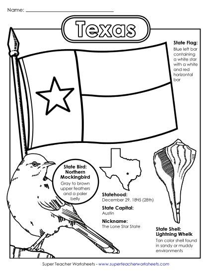 Flags & Seals - Texas State Symbols Coloring Page Flags & Seals - Texas State Symbols Coloring Page