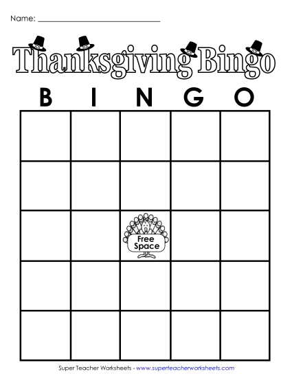 Thanksgiving Games, Puzzles, & Activities - Thanksgiving Bingo Thanksgiving Games, Puzzles, & Activities - Thanksgiving Bingo