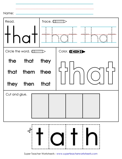 Individual Sight Words - That (Sight Word)