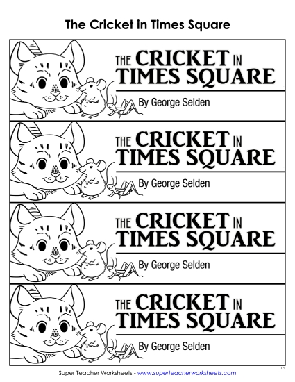 Whole Book - The Cricket in Times Square Bookmarks Whole Book - The Cricket in Times Square Bookmarks