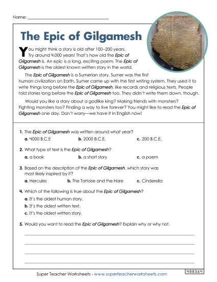 History - The Epic of Gilgamesh History - The Epic of Gilgamesh