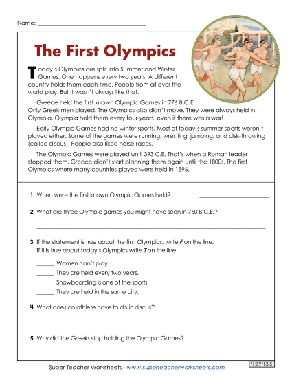 Short Passages - The First Olympics (Short, Nonfiction) Short Passages - The First Olympics (Short, Nonfiction)