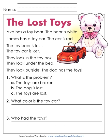 Reading Comprehension and Additional ELA Skills - The Lost Toys Reading Comprehension and Additional ELA Skills - The Lost Toys
