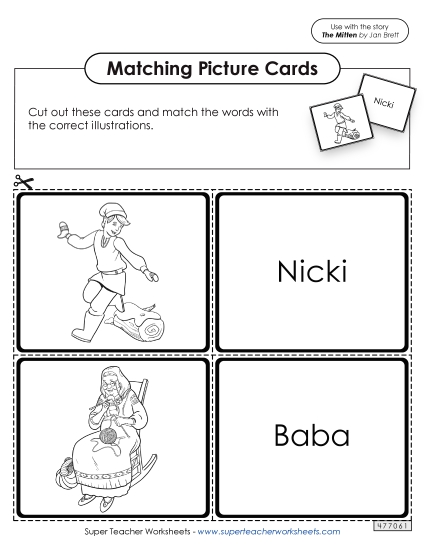 Card Match Game - The Mitten Matching Cards