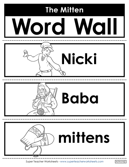 Pocket Chart Word Wall - The Mitten Word Wall Pocket Chart Word Wall - The Mitten Word Wall