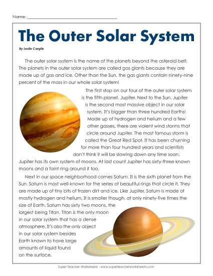 Articles with Questions - The Outer Solar System