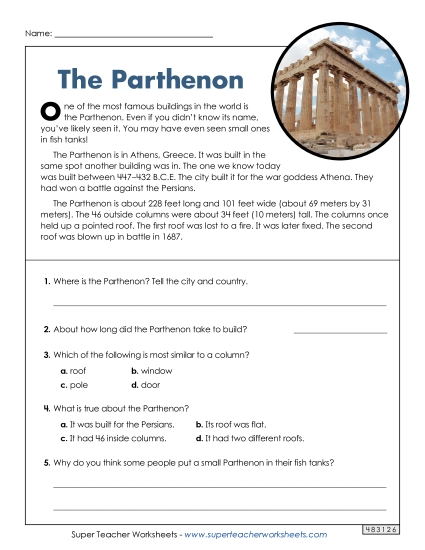 Short Passages - The Parthenon (Short, Nonfiction) Short Passages - The Parthenon (Short, Nonfiction)