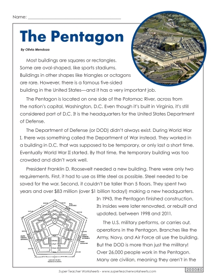 Reading Comprehension - The Pentagon
