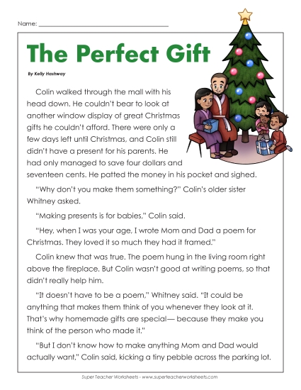 Reading Comprehension - The Perfect Gift (Fiction Story)