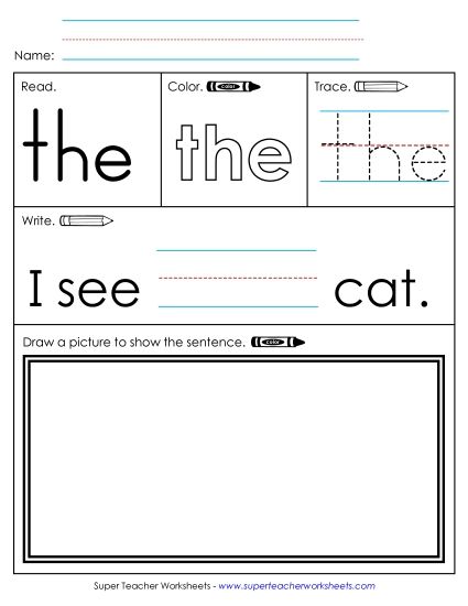 Individual Sight Words - The (Sight Word) Worksheet 3 Individual Sight Words - The (Sight Word) Worksheet 3