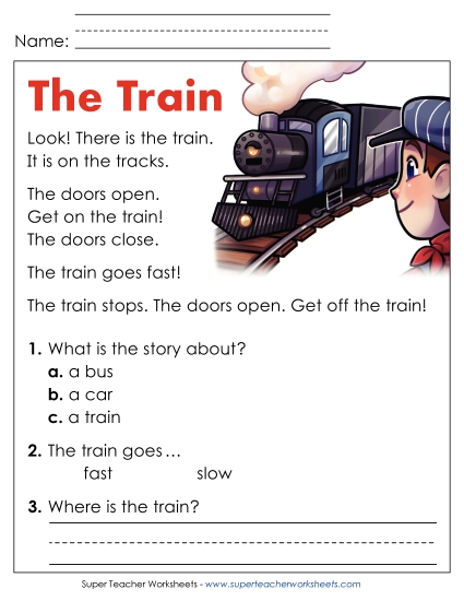 Reading Comprehension and  Additional ELA Skills - The Train