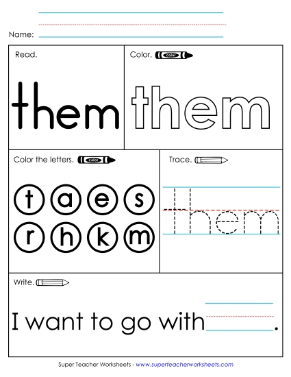Individual Sight Words - Them (Sight Word) Individual Sight Words - Them (Sight Word)