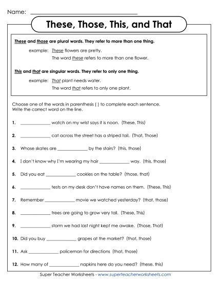 Basic Pronouns - This, That, These, and Those Basic Pronouns - This, That, These, and Those