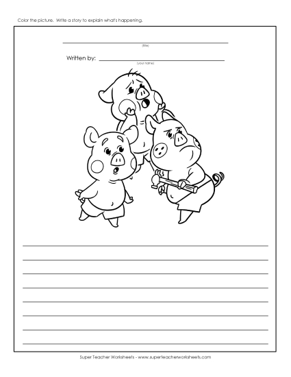 Fairy Tale Writing Prompts - Three Little Pigs (Story Picture)