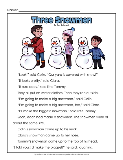 Fiction - Three Snowmen Fiction - Three Snowmen